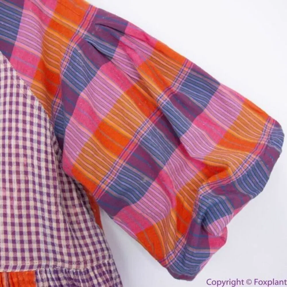 NEW Free People Moon Bay Mixed‎ Plaid Top, XS